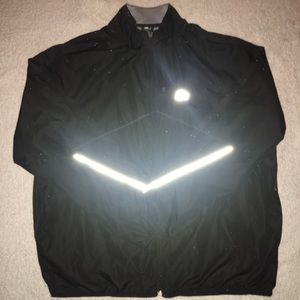 Black Vintage Reflective Starter Jacket!  SZ XL